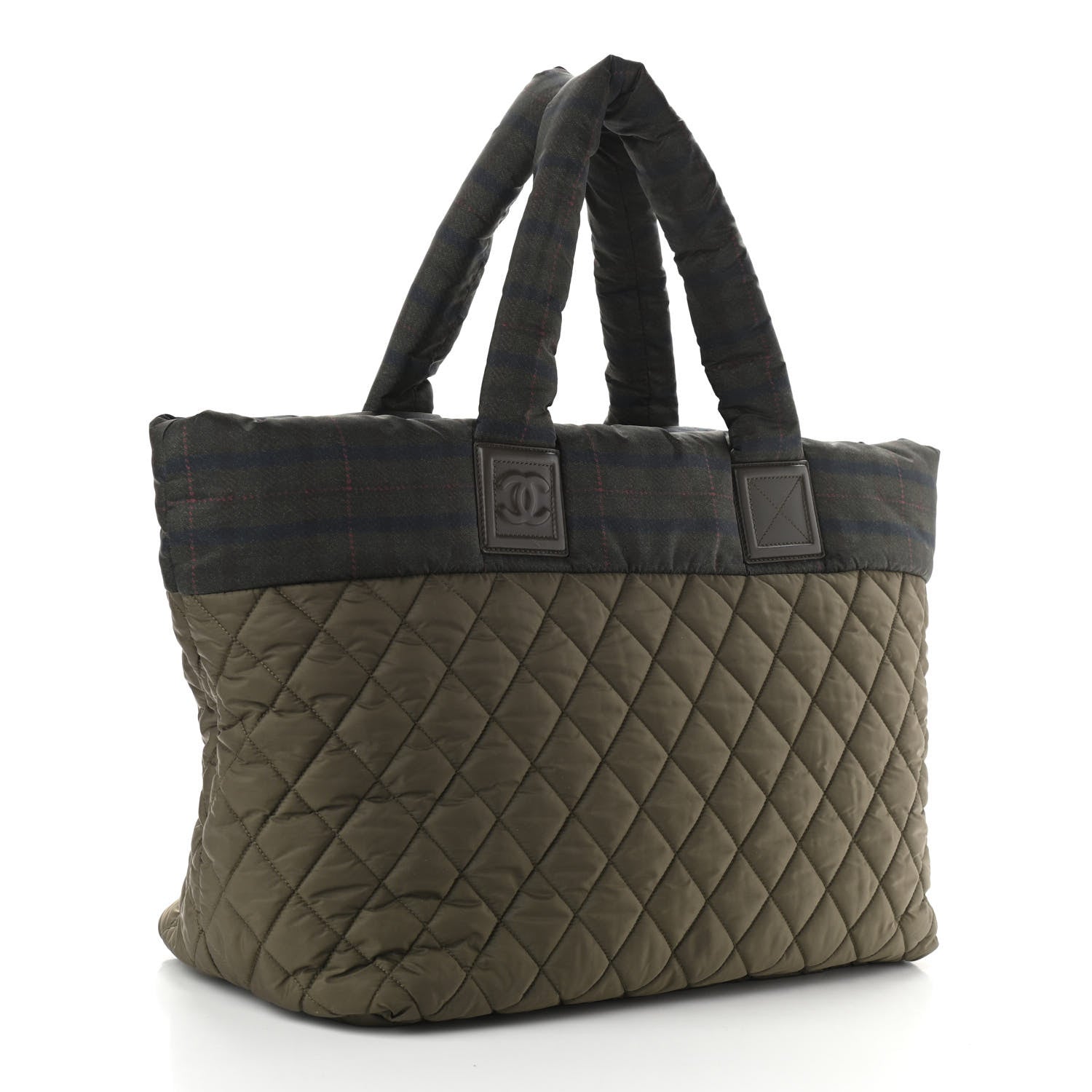 Chanel Nylon Quilted Large Coco Cocoon Tote Khaki 2 of 11