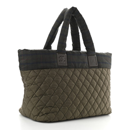 Chanel Nylon Quilted Large Coco Cocoon Tote Khaki 2 of 12