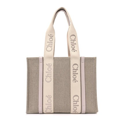 Chloe Cotton Calfskin Medium Woody Ribbon Tote Wild Grey 1 of 10
