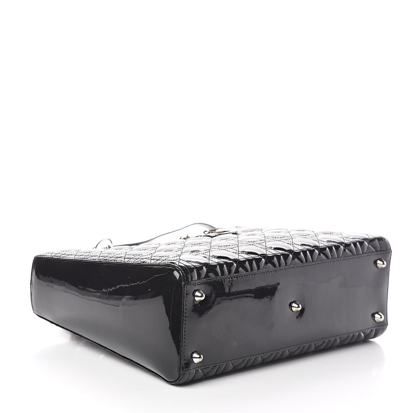 Patent Cannage Large Lady Dior Black