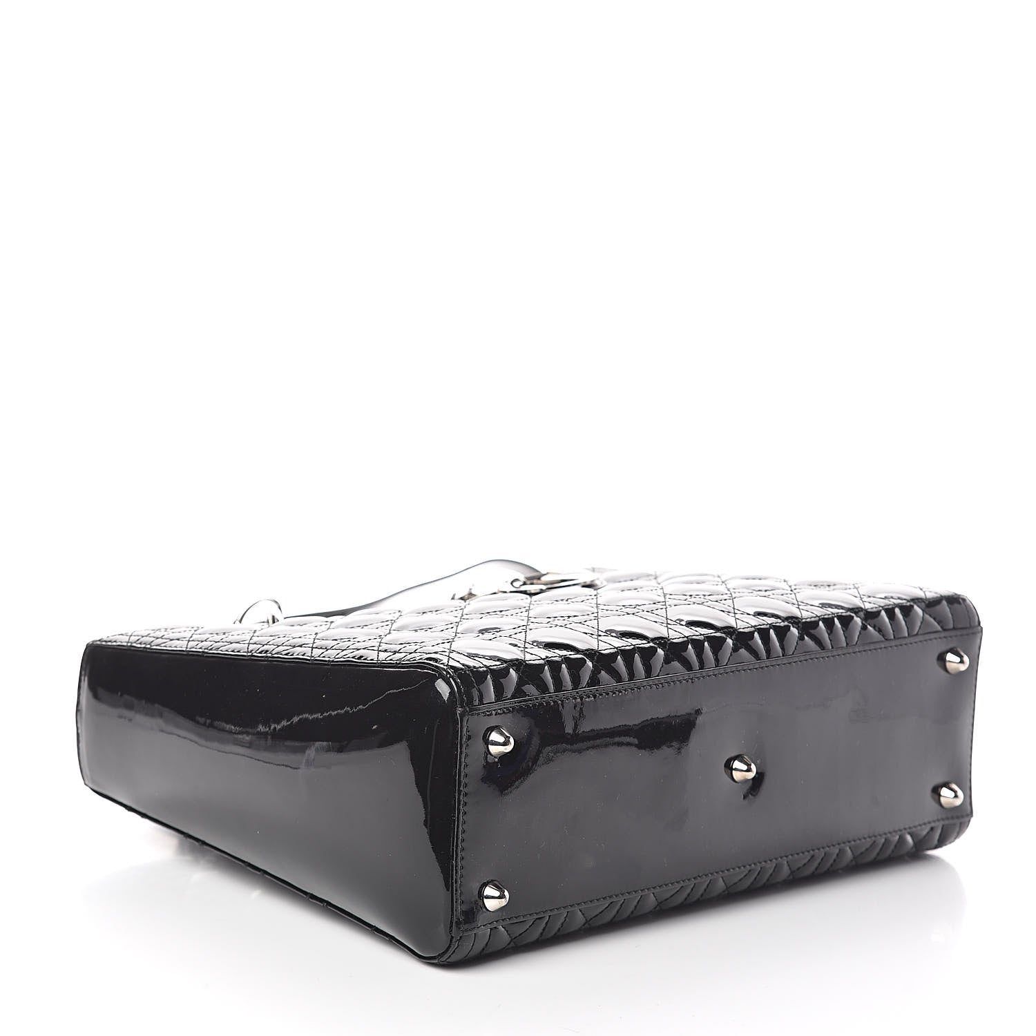 Christian Dior Patent Cannage Large Lady Dior Black 4 of 8