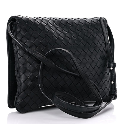 Bottega Veneta Nappa Intrecciato Crossbody Messenger Flap Black 3 of 17