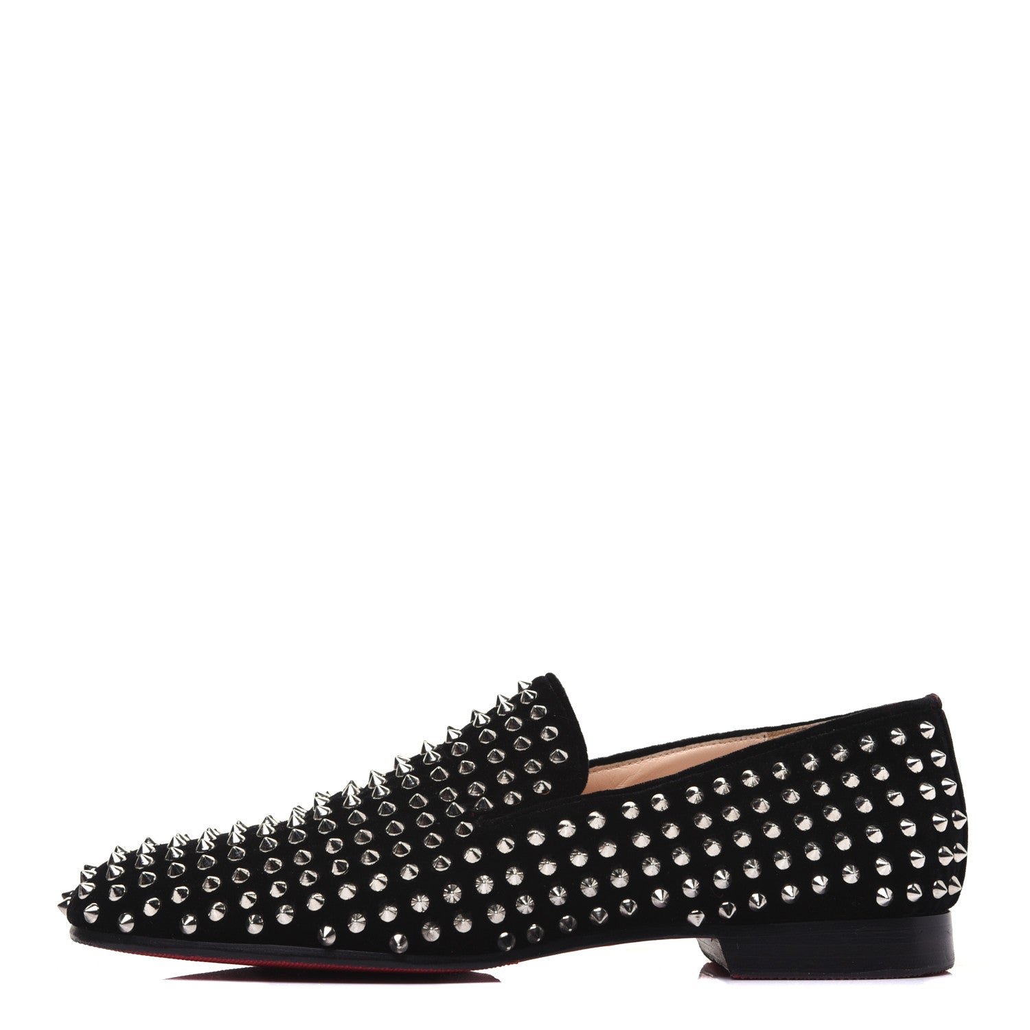 Christian Louboutin Velvet Mens Rollerboy Spikes Flat Loafers 43.5 Black 1 of 13