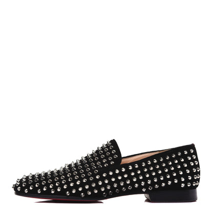 Christian Louboutin Velvet Mens Rollerboy Spikes Flat Loafers 43.5 Black 1 of 13