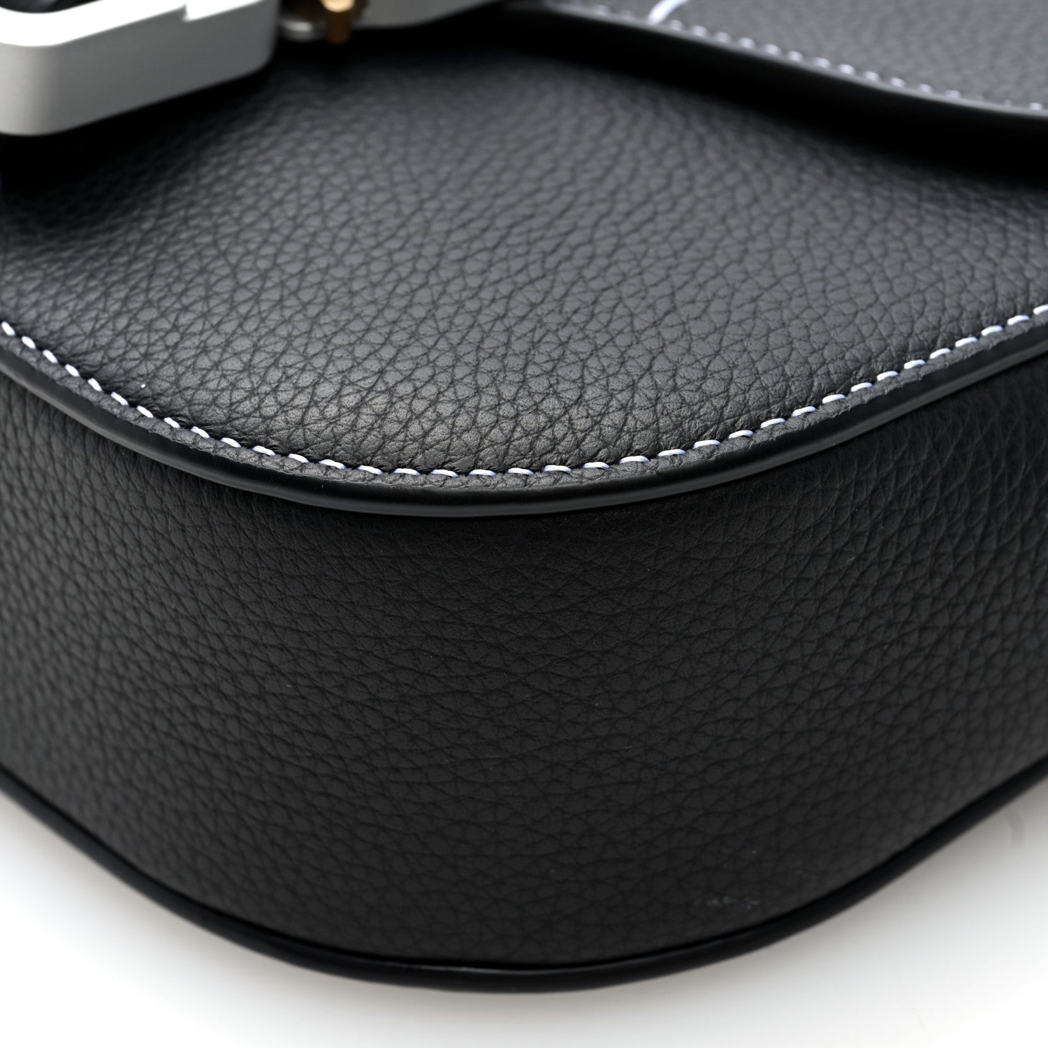 Christian Dior Grained Calfskin Saddle Pouch With Strap Black 10 of 10