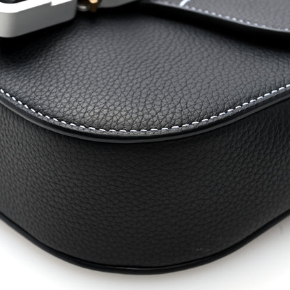 Christian Dior Grained Calfskin Saddle Pouch With Strap Black 10 of 10