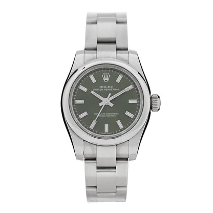 Rolex Stainless Steel 26mm Oyster Perpetual Watch Olive Green 176200 1 of 4
