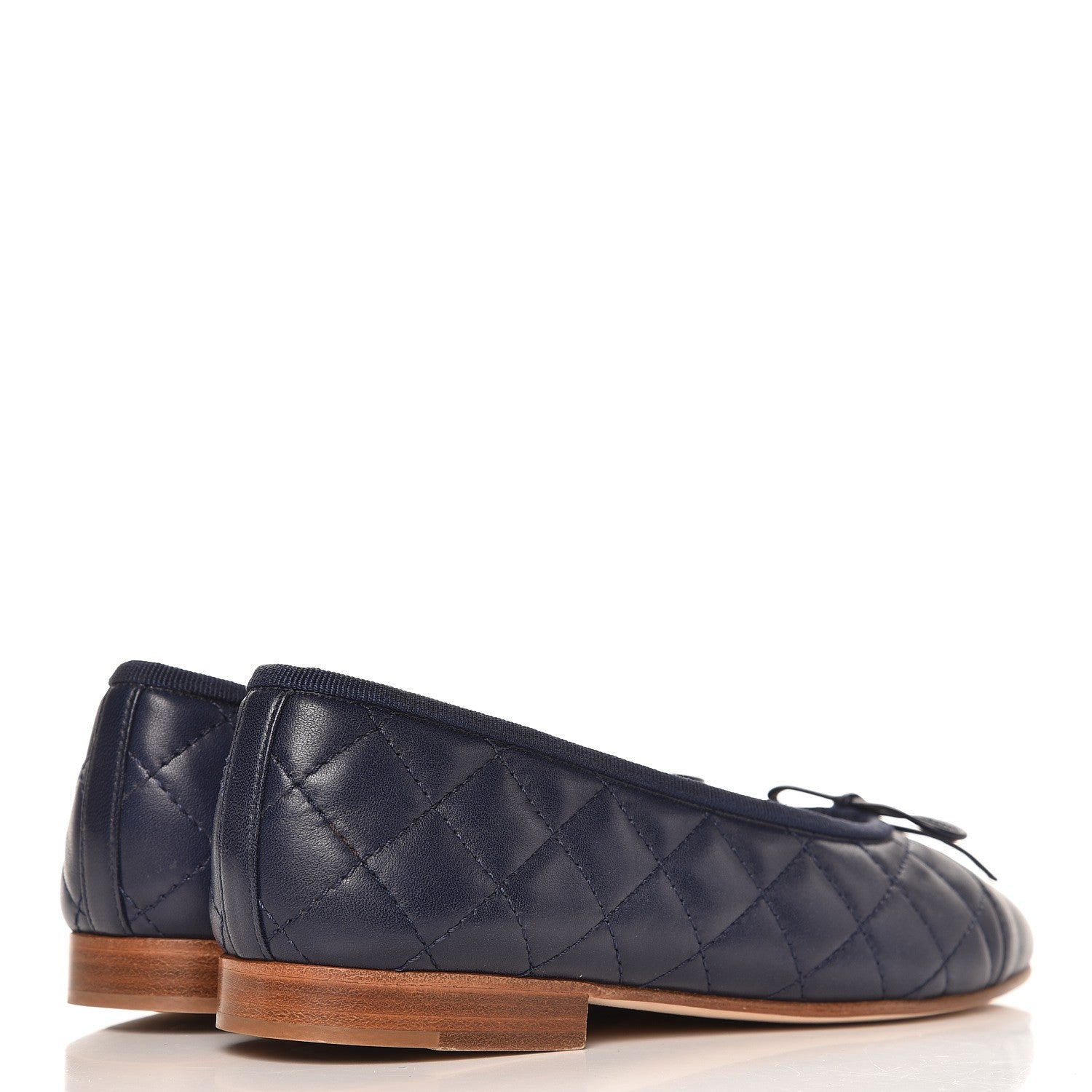 Chanel Lambskin Quilted CC Cap Toe Ballerina Flats 35 Navy 4 of 9