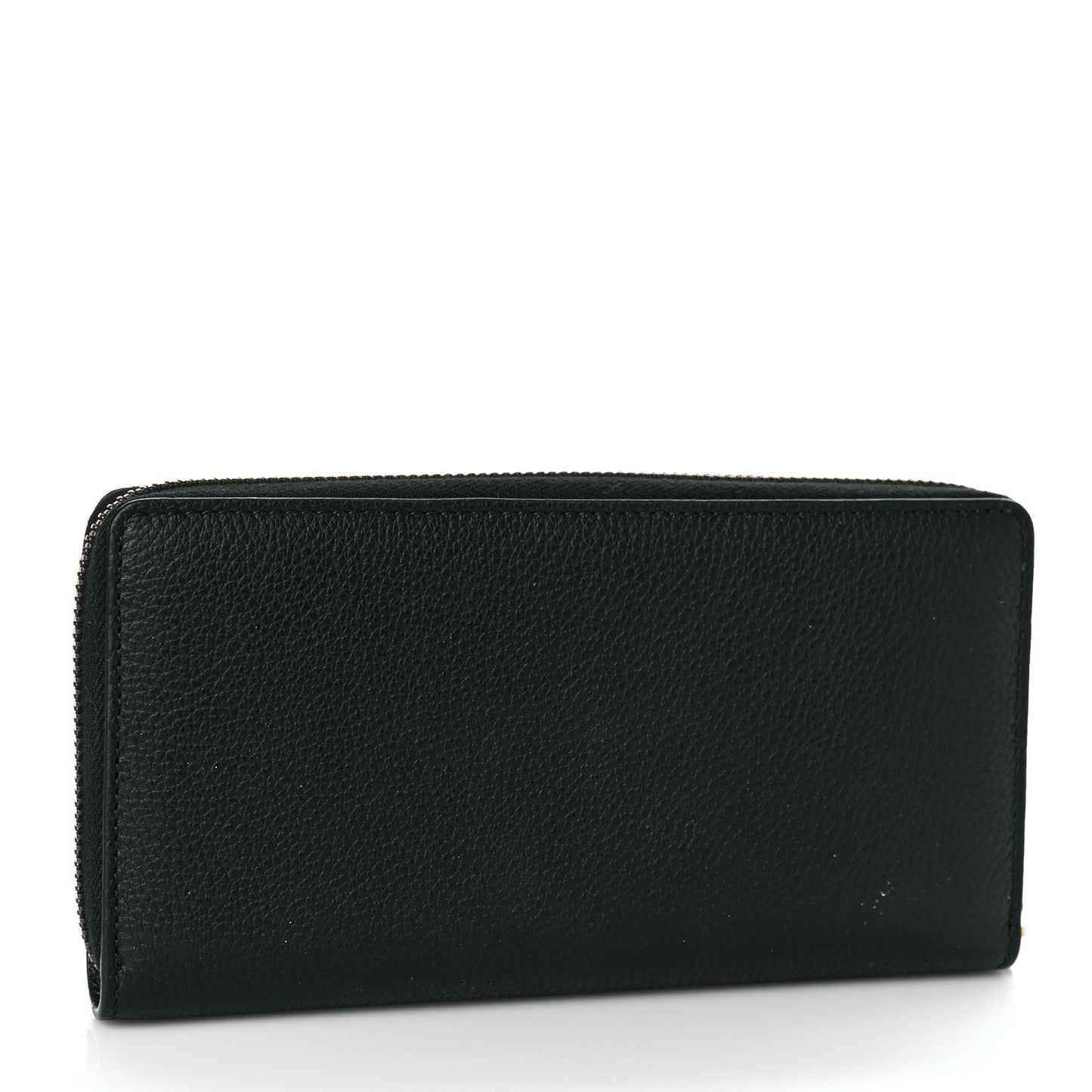 Calfskin Logo Zip Around Wallet Black