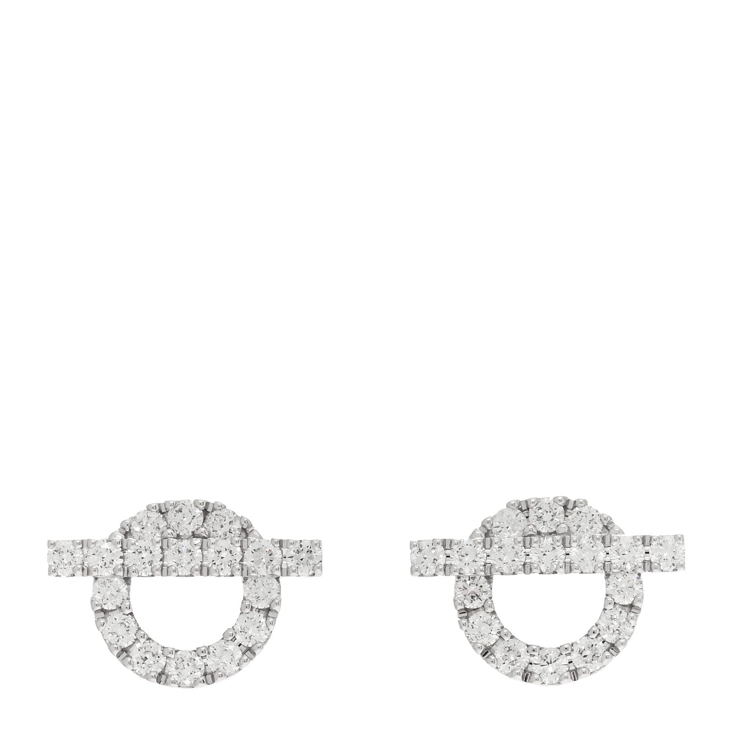 Hermes 18K White Gold Diamond Finesse Earrings 1 of 5