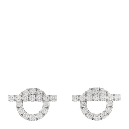 Hermes 18K White Gold Diamond Finesse Earrings 1 of 5