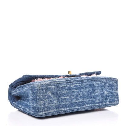 Chanel Denim Tweed Quilted Medium Double Flap Blue 5 of 8