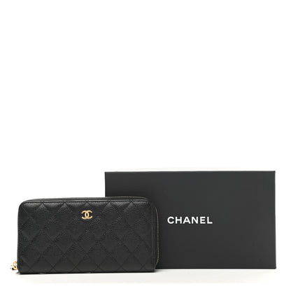 Chanel Caviar Quilted Large Gusset Zip Around Wallet Black 10 of 10