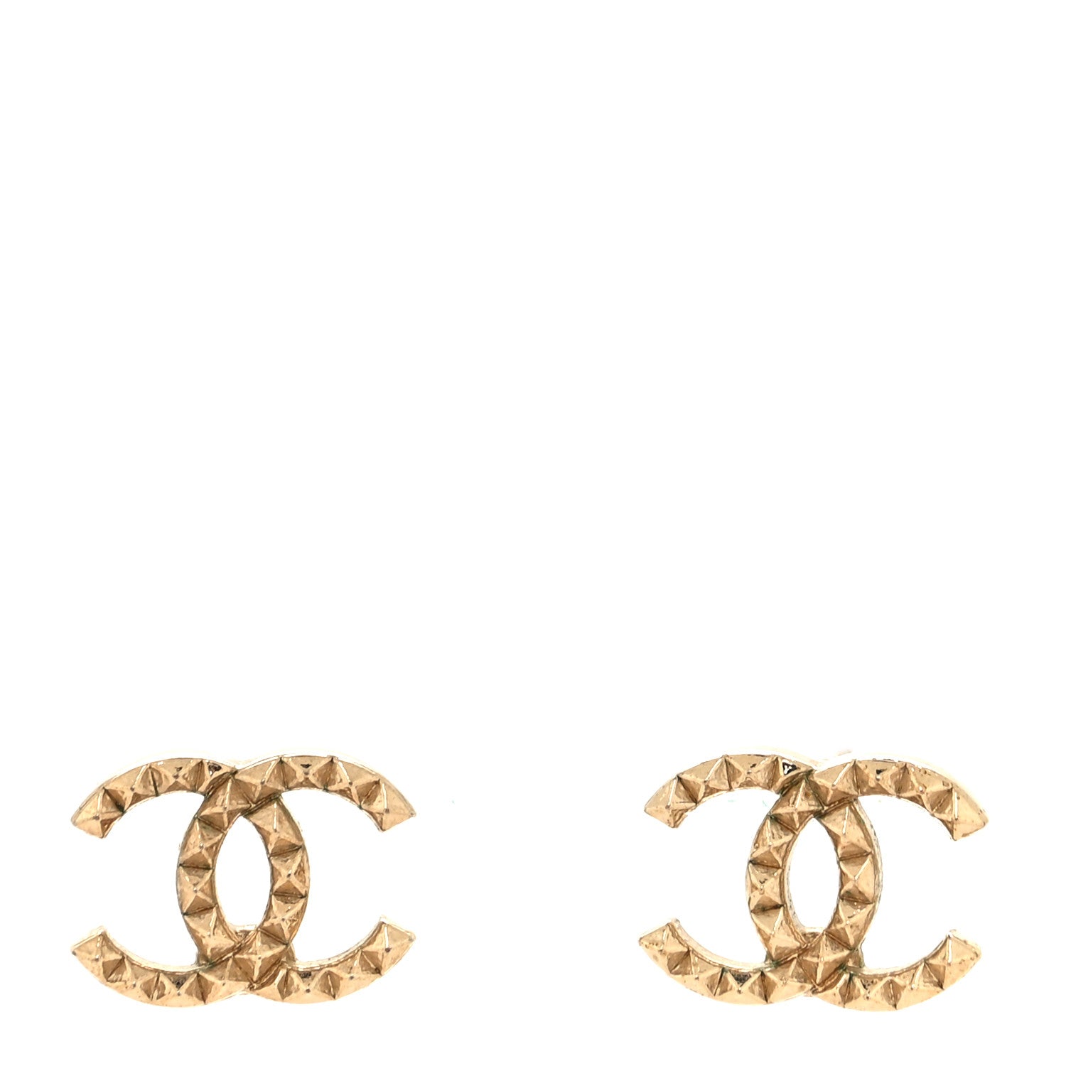 Chanel CC Quilted Earrings Gold 1 of 4