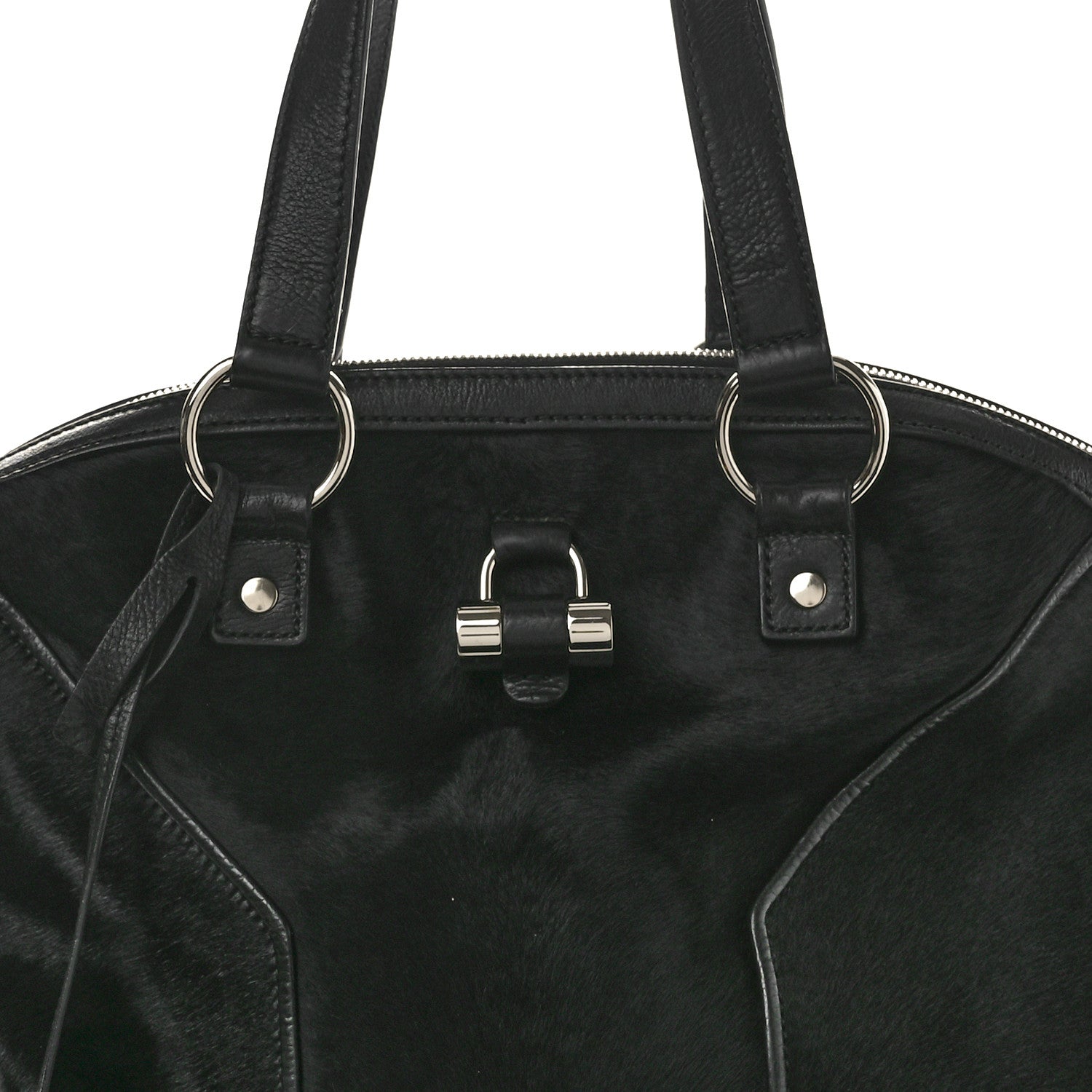 Saint Laurent Calf Hair Large Muse Black 8 of 14
