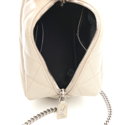 Saint Laurent Calfskin Y Quilted Monogram Small Loulou Bowling Bag Ivory 5 of 13