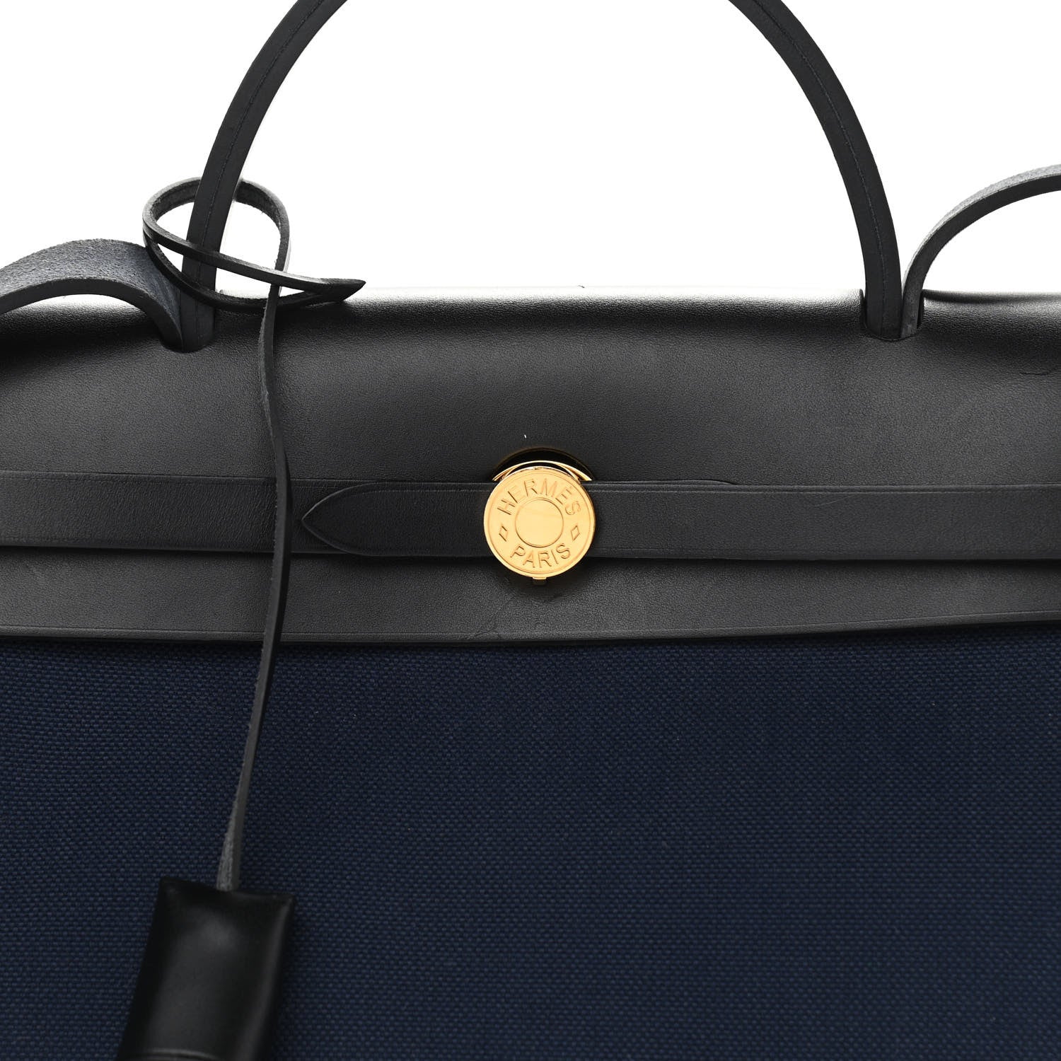 Hermes Military Toile Vache Hunter Herbag Zip PM 31 Black Bleu Indigo 9 of 13