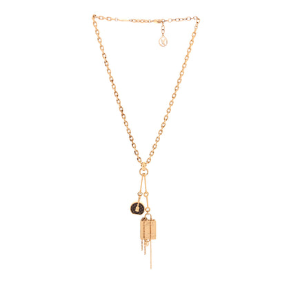 Louis Vuitton Metal Mini Boite Chapeau Pendant Necklace Gold 3 of 4