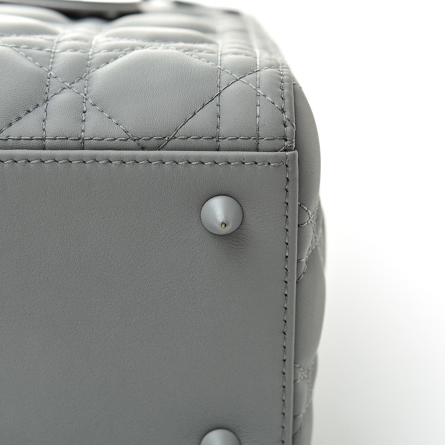 Christian Dior Ultra Matte Calfskin Cannage Medium Lady Dior Grey Stone 11 of 14