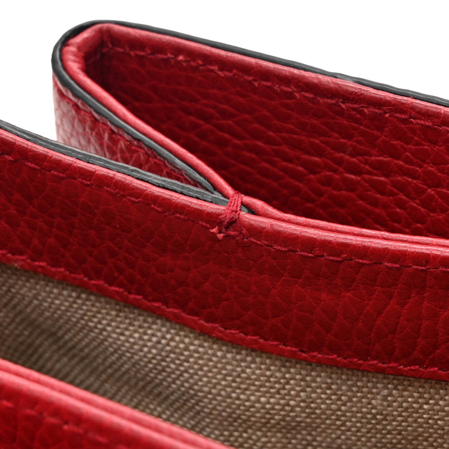 Dollar Calfskin Interlocking G Top Handle Shoulder Bag Red