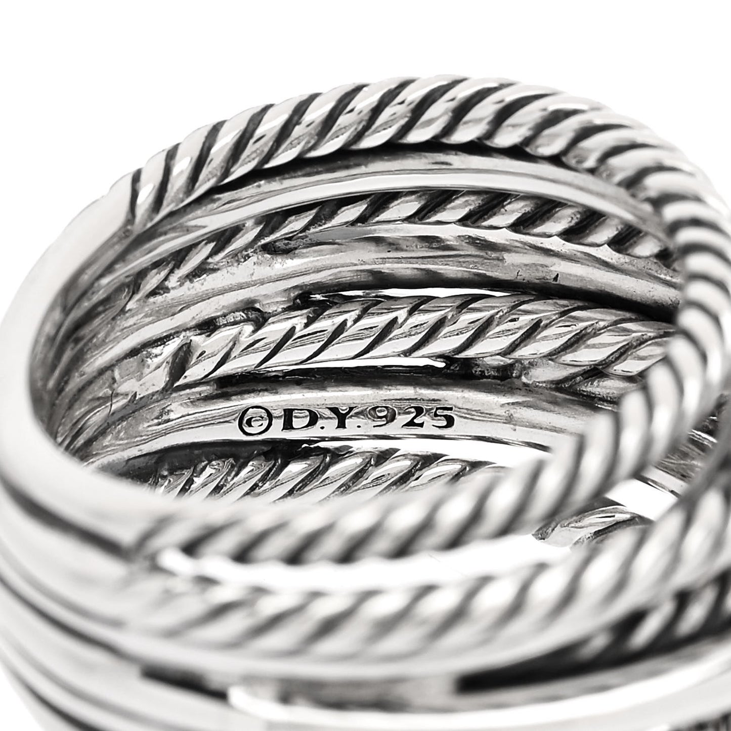 Sterling Silver Diamond Triple X Crossover Ring 52 6