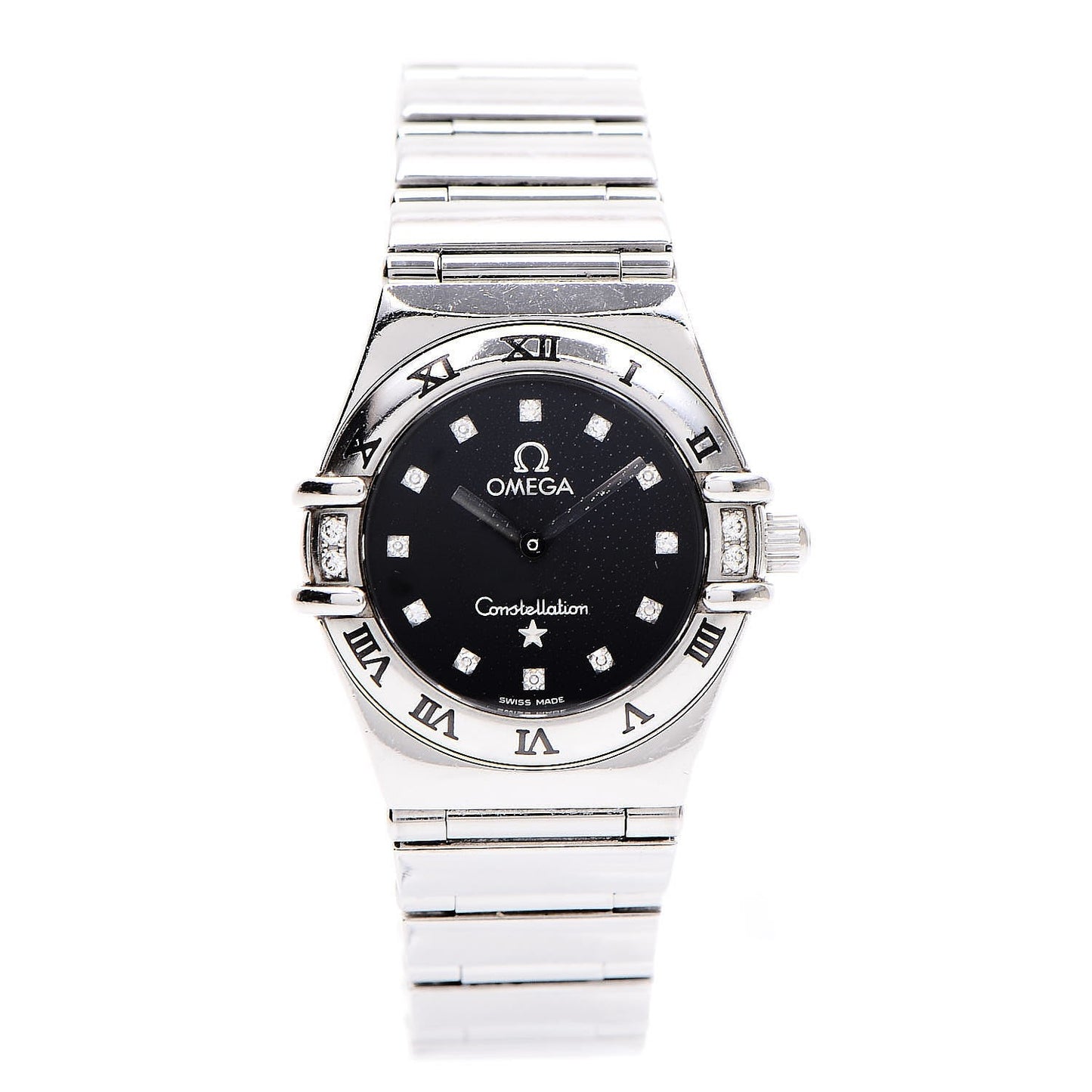 Stainless Steel Diamond 22mm Constellation Quartz Watch Black 1561.51