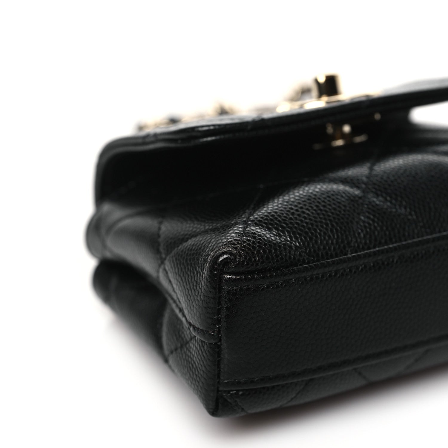 Chanel Caviar Quilted Nano Coco Handle Clutch With Chain Black 9 of 11