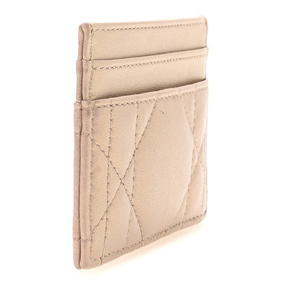 Christian Dior Lambskin Cannage Caro Freesia Card Holder Bronze Rose 3 of 8