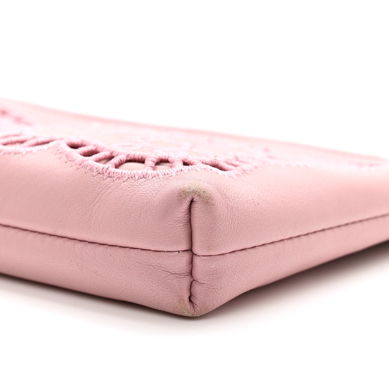 Dolce & Gabbana Lambskin Embroidered Laser Cut Micro Crossbody Pochette Rose Poudre 9 of 10