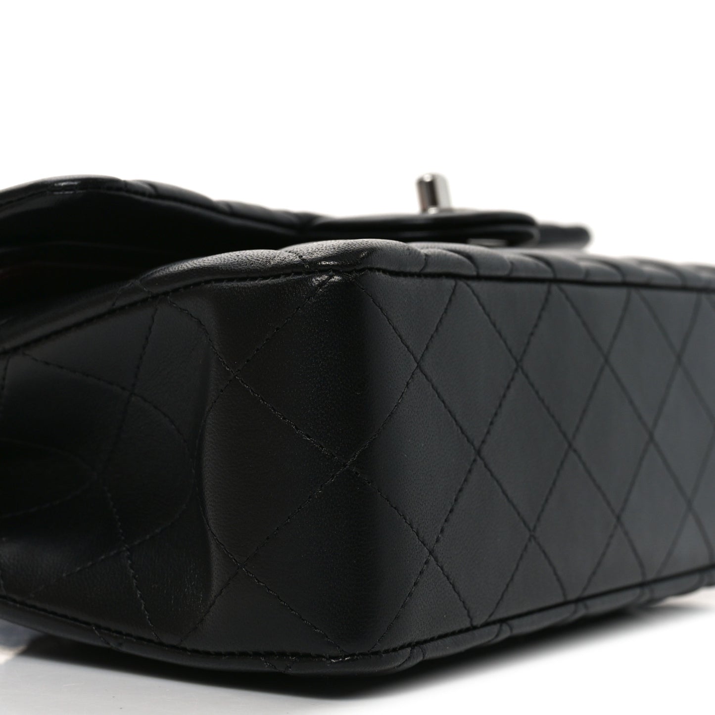 Lambskin Quilted Small Double Flap Black