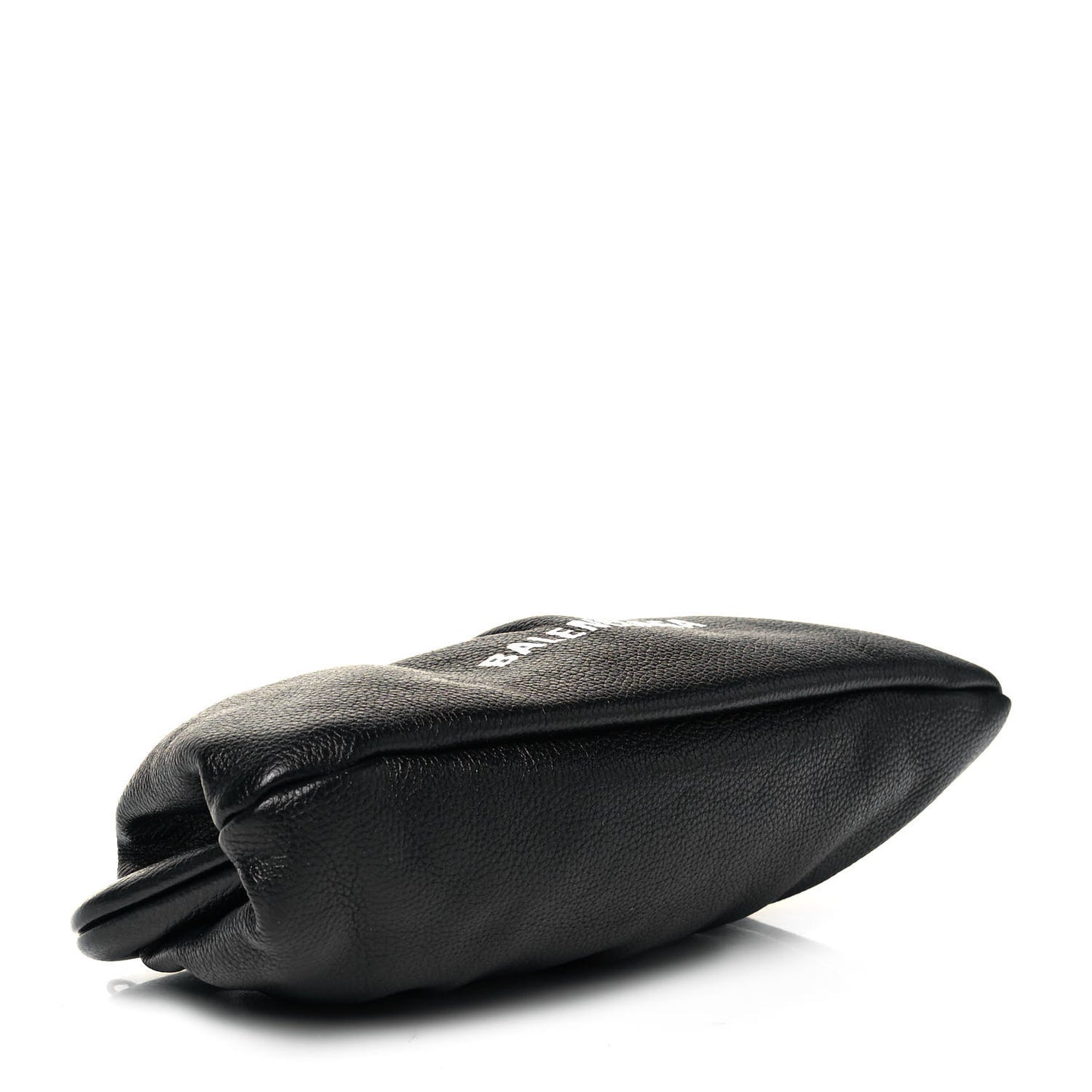 Grained Calfskin Logo Cloud Clutch XS Black