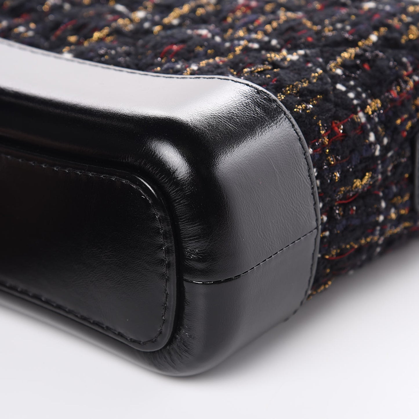 Tweed Calfskin Small Gabrielle Hobo Black Gold Red Ecru