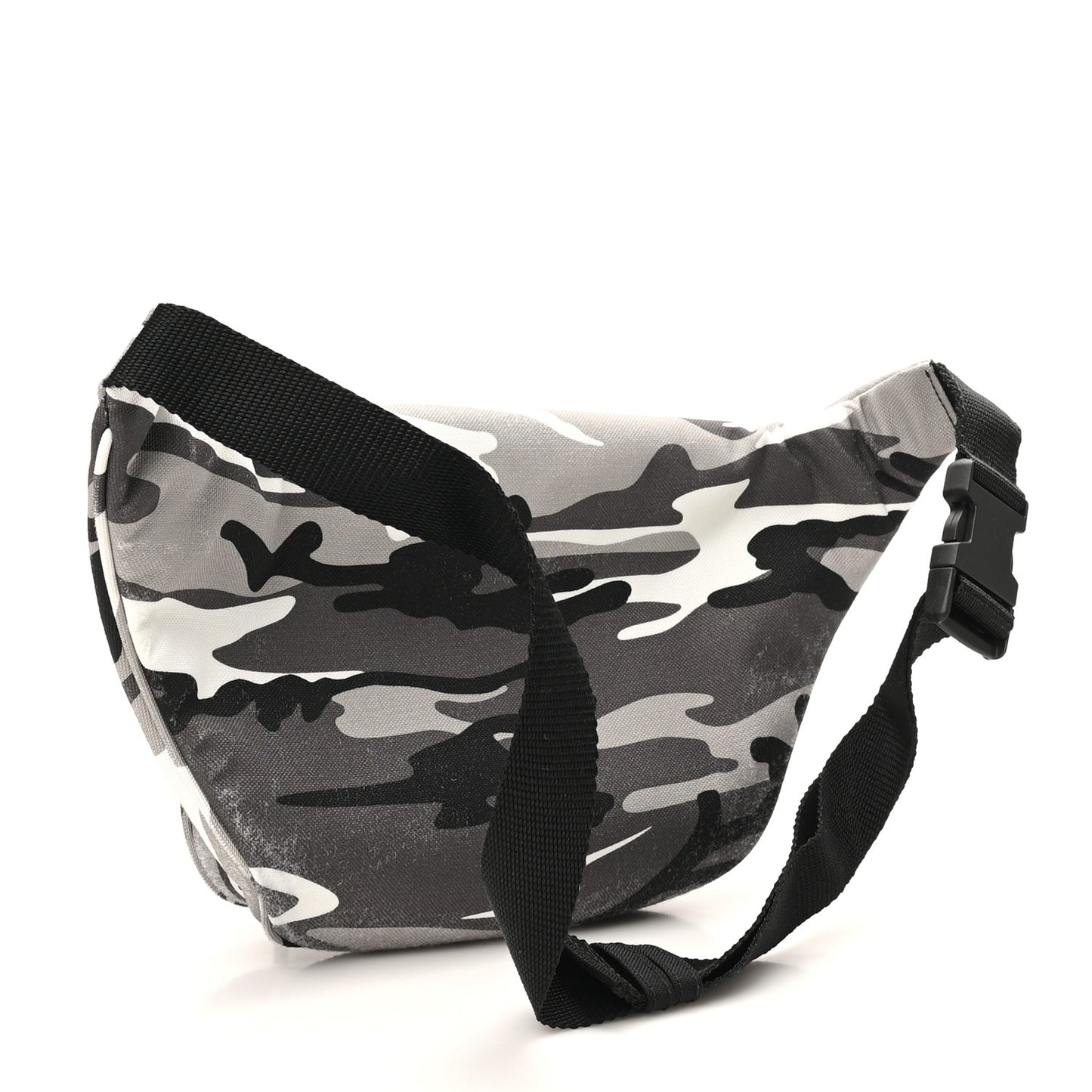 Distressed Nylon Canvas Camo Logo Explorer Beltpack Black White Gray