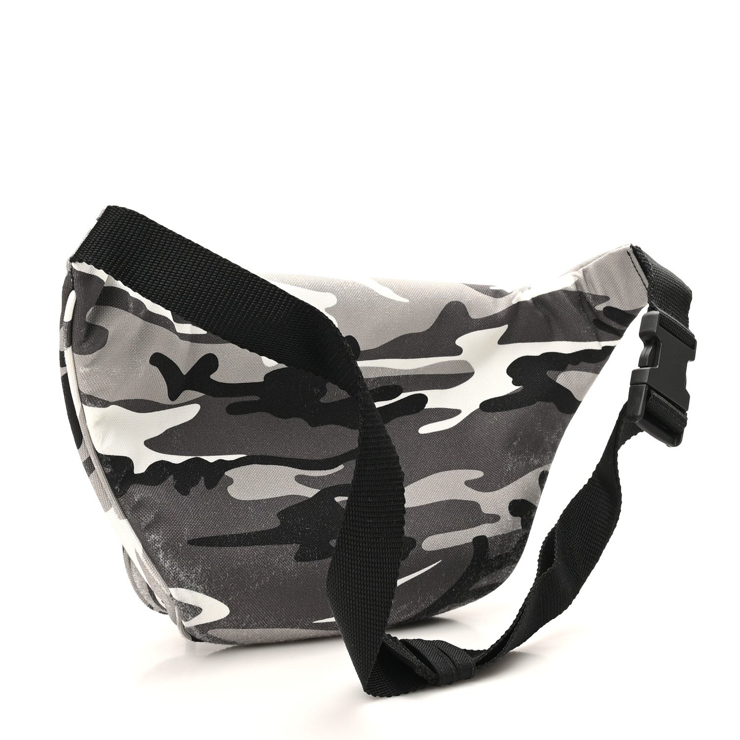 Balenciaga Distressed Nylon Canvas Camo Logo Explorer Beltpack Black White Gray 3 of 11