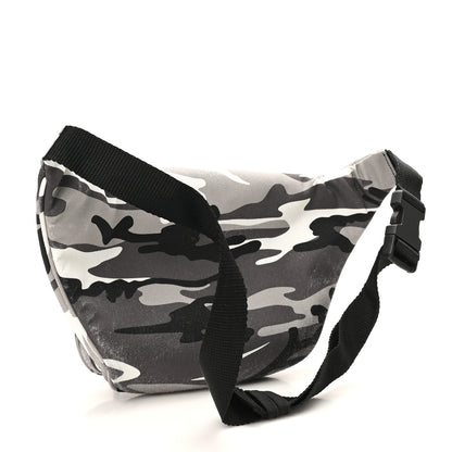 Balenciaga Distressed Nylon Canvas Camo Logo Explorer Beltpack Black White Gray 3 of 11