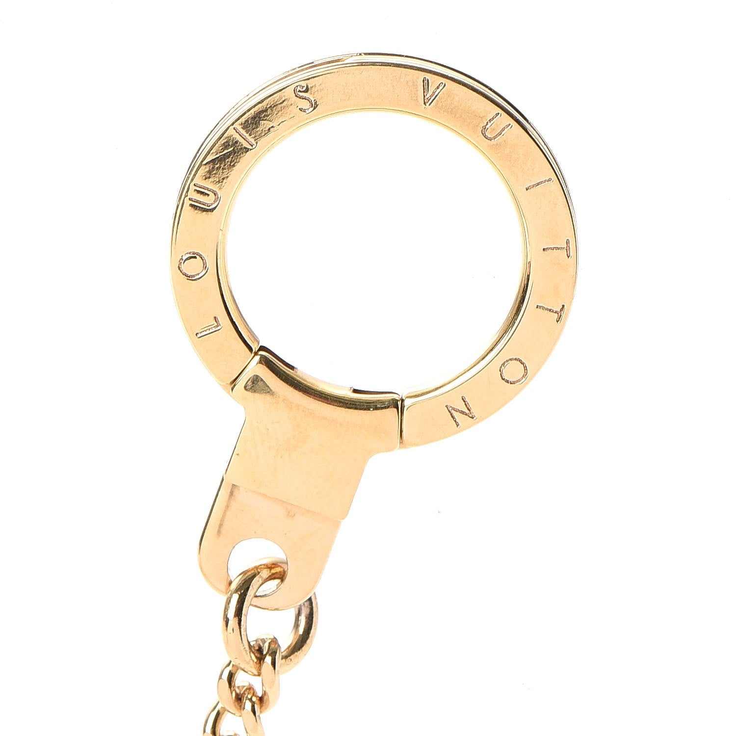 Louis Vuitton Metal Pochette Extender Key Ring Chain Gold 3 of 6