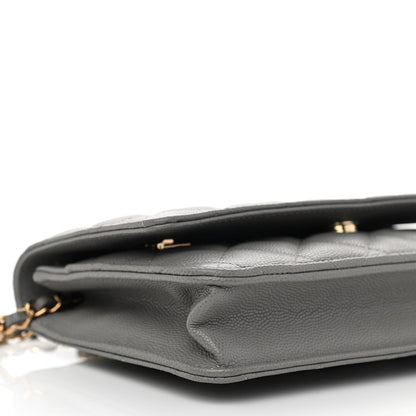 Chanel Caviar Quilted Wallet On Chain WOC Grey 10 of 12