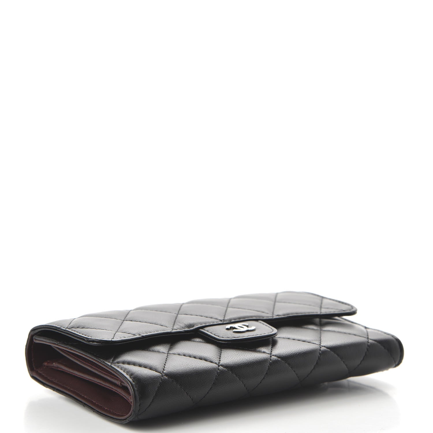 Chanel Lambskin Quilted Large Flap Wallet Black 4 of 12