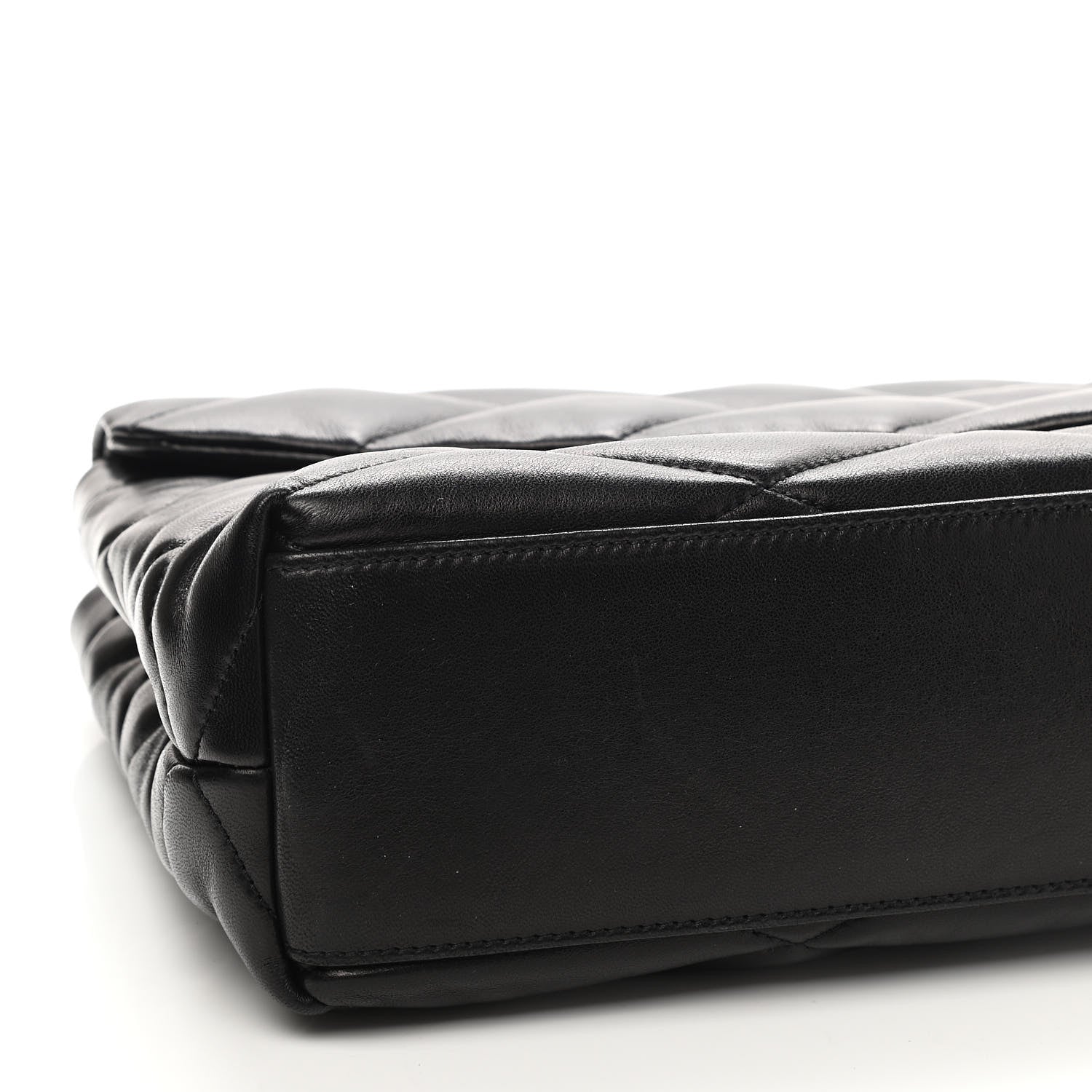 Saint Laurent Lambskin Quilted Sade Puffer Envelope Clutch Black 8 of 9