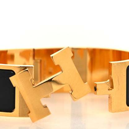 Hermes Enamel Wide Clic Clac H Bracelet GM Black 4 of 5
