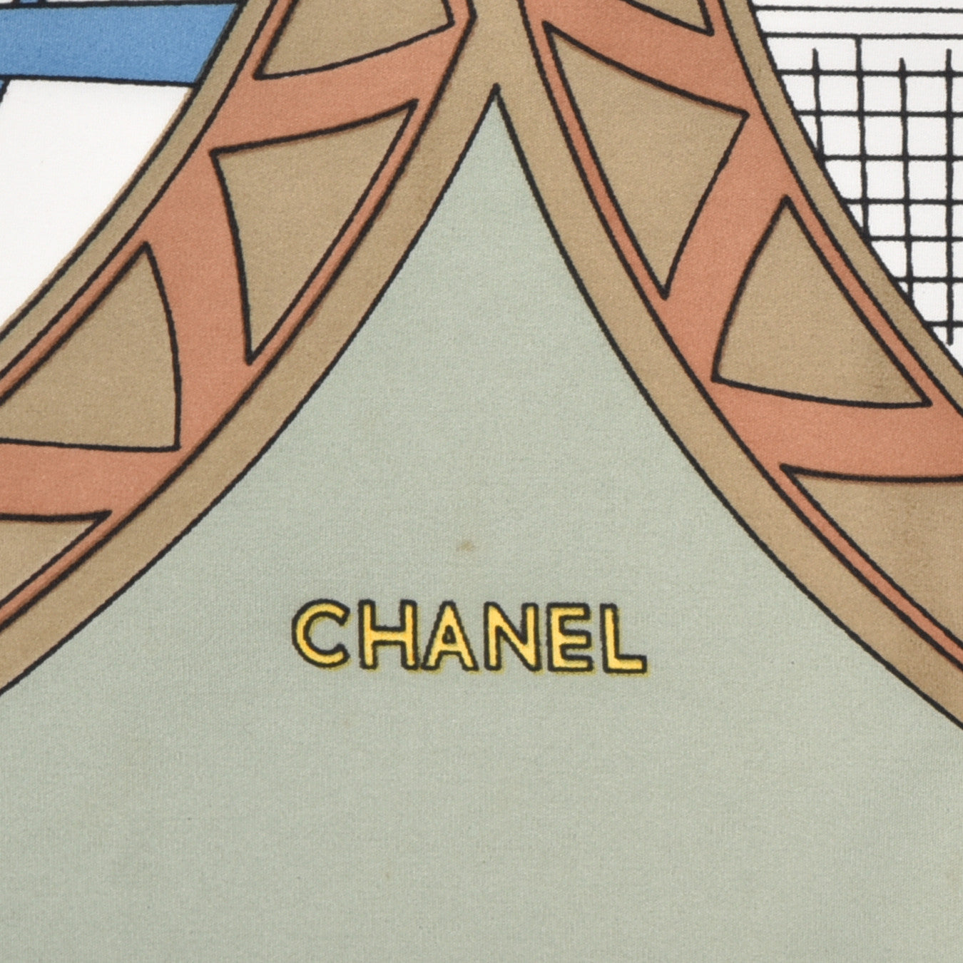 Chanel Silk CC Rue Cambon Sports Square Scarf Green 2 of 4