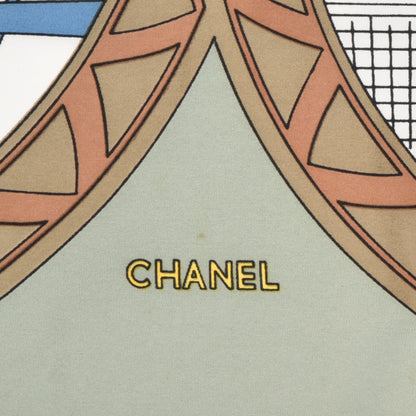 Chanel Silk CC Rue Cambon Sports Square Scarf Green 2 of 4