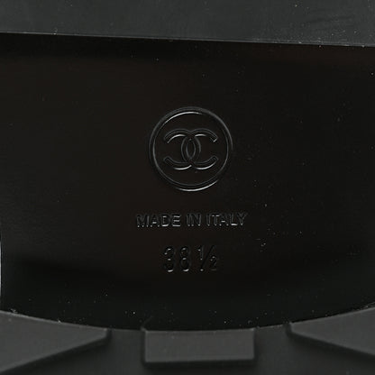 Chanel Tweed Grosgrain CC Combat Short Boots 38.5 Black 8 of 8