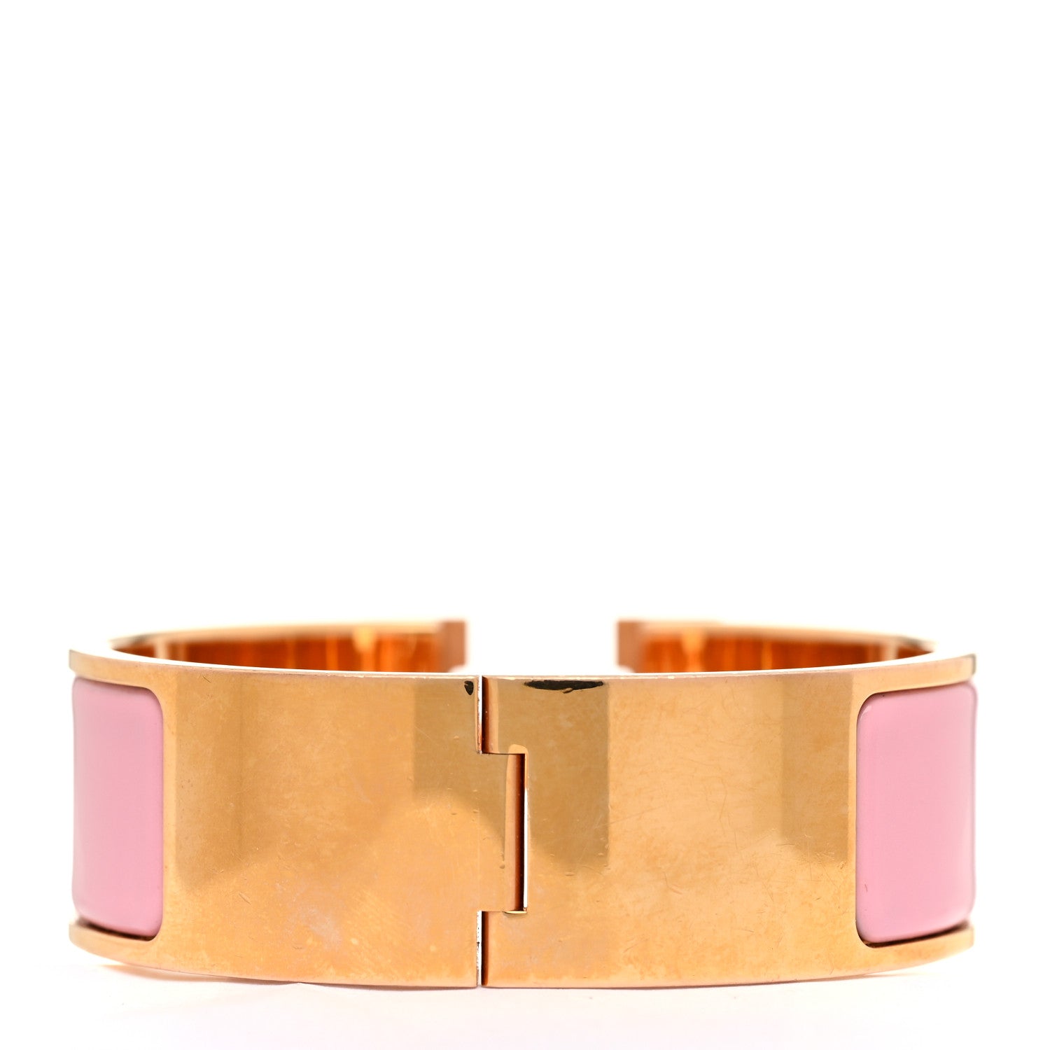 Hermes Enamel Wide Clic Clac H Bracelet GM Rose Nacarat 3 of 4