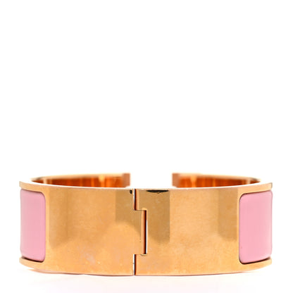 Hermes Enamel Wide Clic Clac H Bracelet GM Rose Nacarat 3 of 4