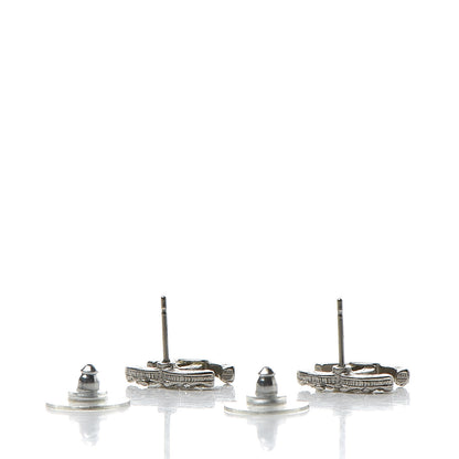 Chanel Crystal CC Earrings Silver 3 of 6