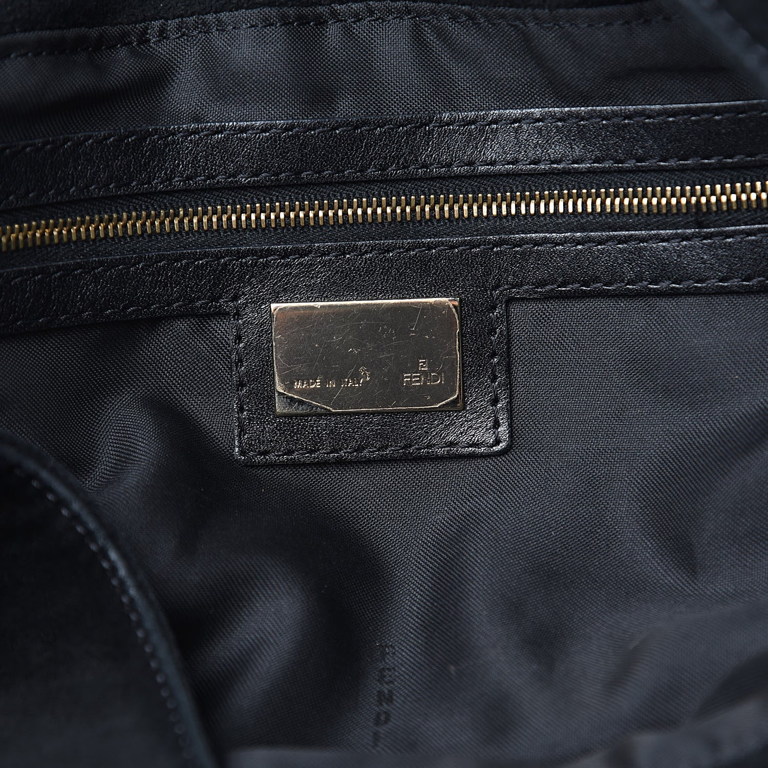 Fendi Suede Large Chef Shoulder Bag Black 6 of 17