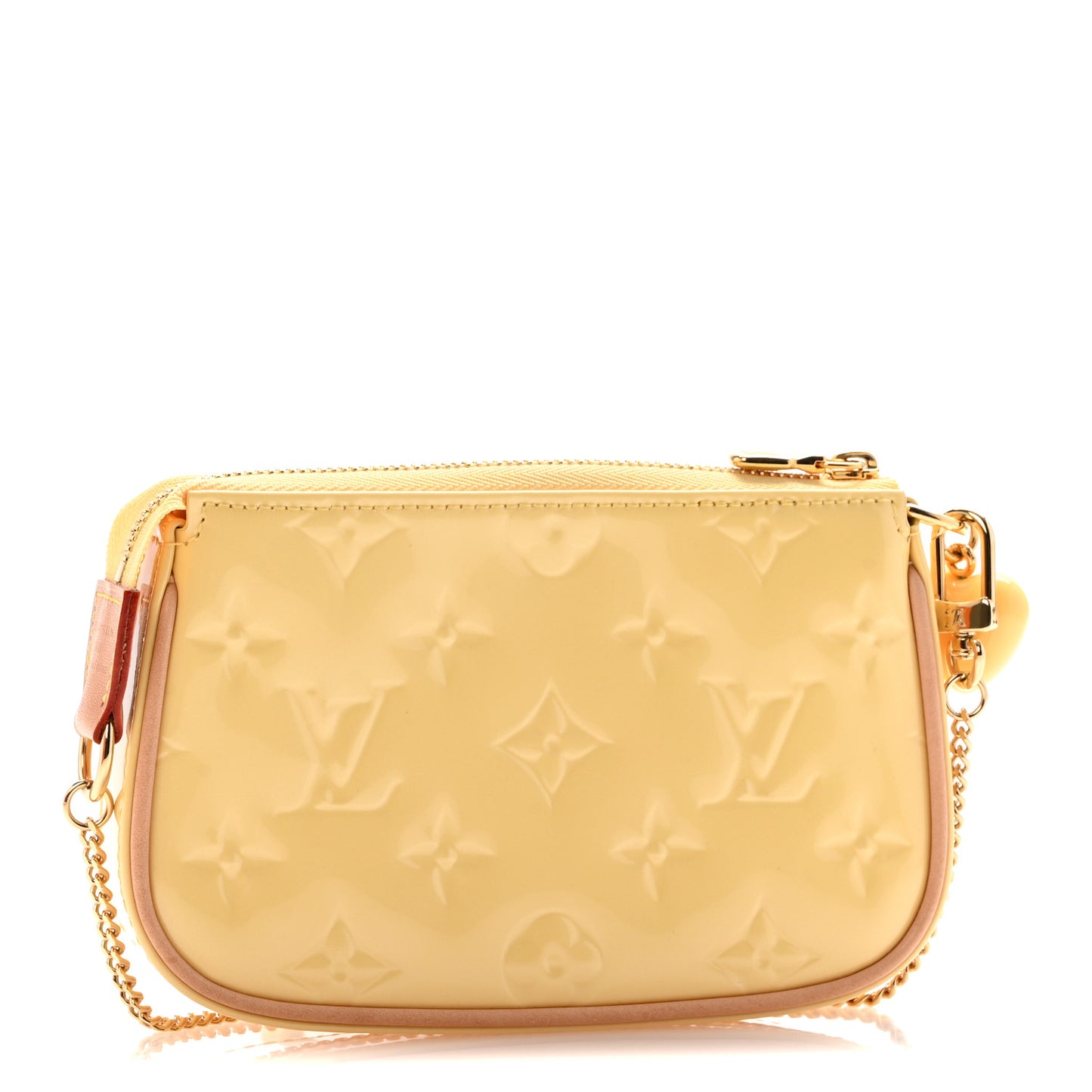 Metallic Vernis Valentine Mini Pochette Accessories Banana Fizz