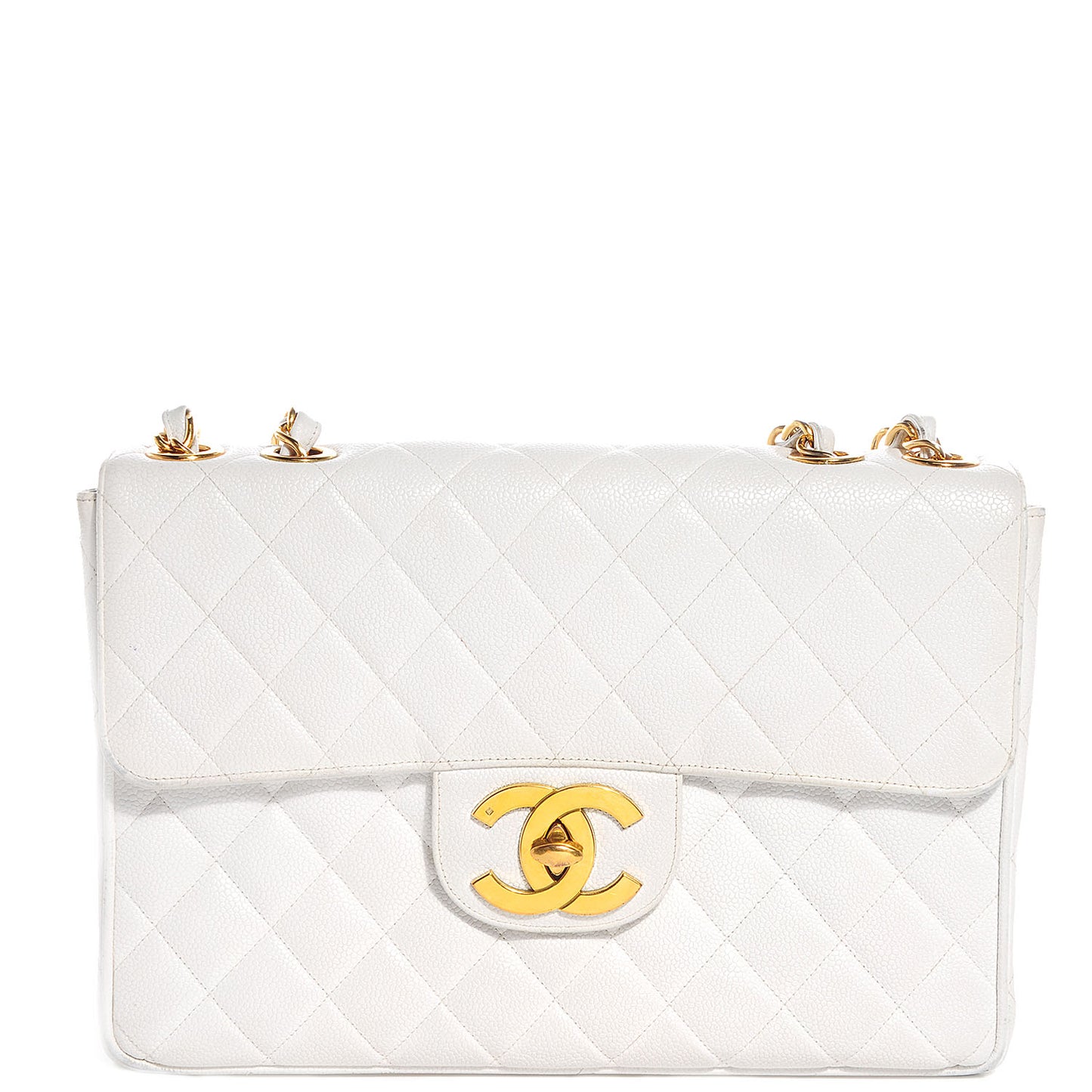 Caviar Jumbo Flap White