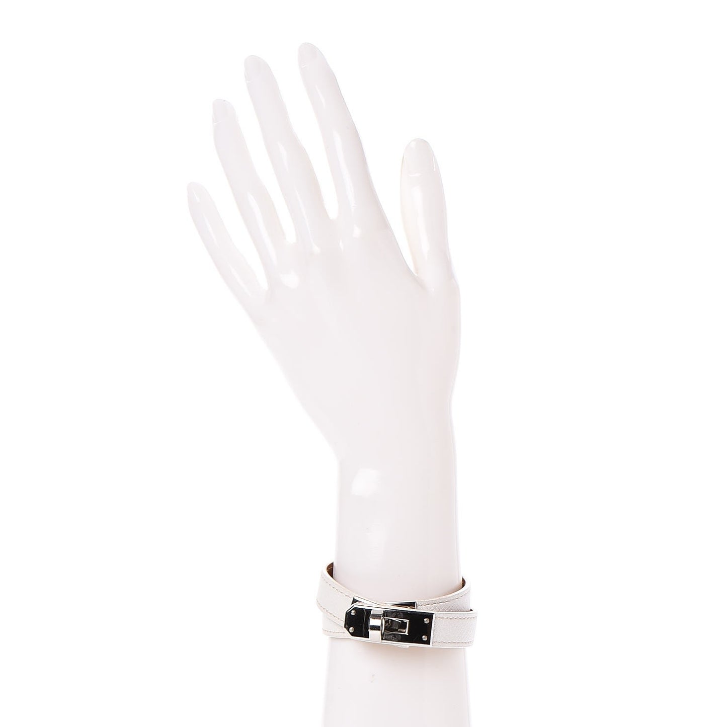 Epsom Kelly Double Tour Bracelet S White